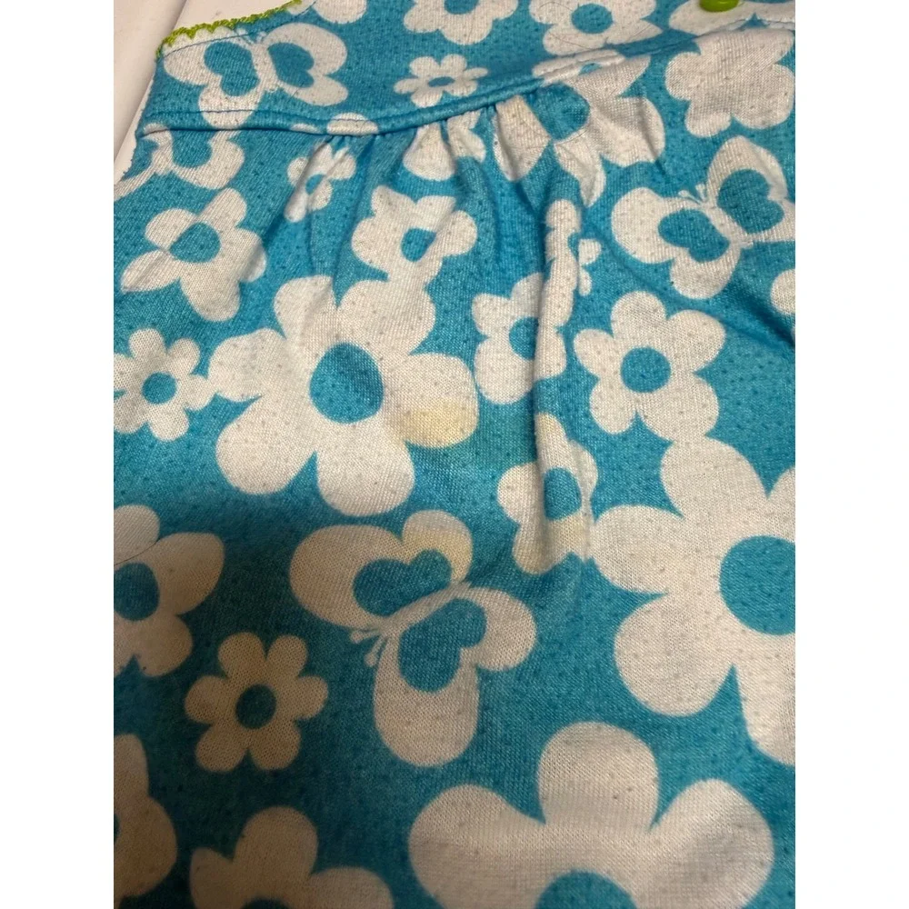 Carters Girls Blue Floral Butterfly Pajama Set Green Ruffle Shorts Size 5